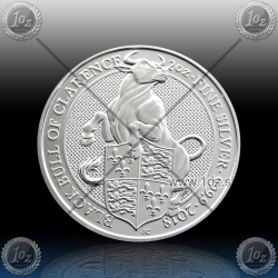 2oz V. BRITANIJA 5 Pounds 2018 "BLACK BULL" UNC